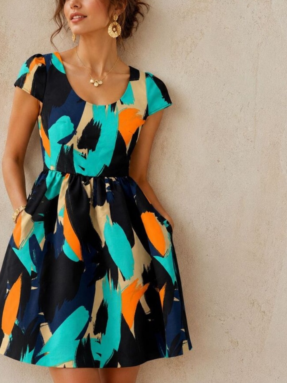 Anthropologie Moulinette Soeurs Multicolor Brushstroke Mini Dress size 6